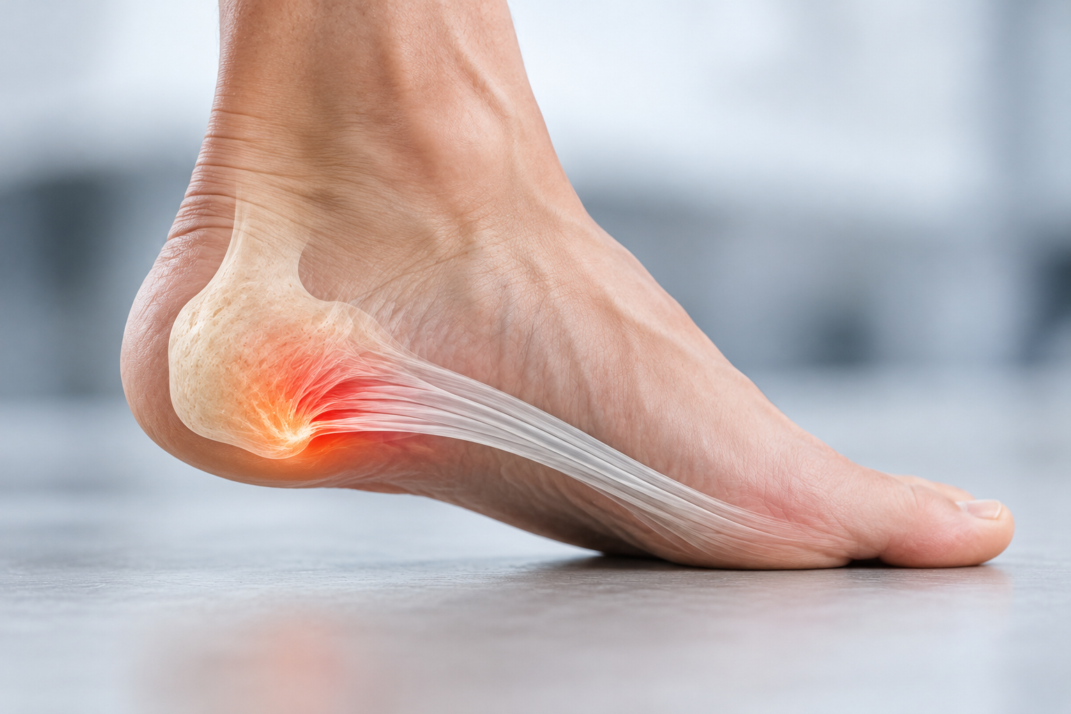 Plantarfasziitis – schmerzhafter Ansatz der Plantarfaszie am Fersenbein